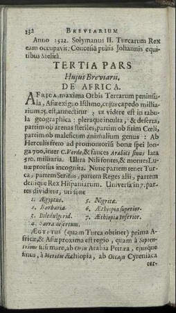 Tertia Pars Huius Breviarii. De Africa