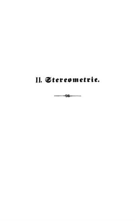 II. Stereometrie.