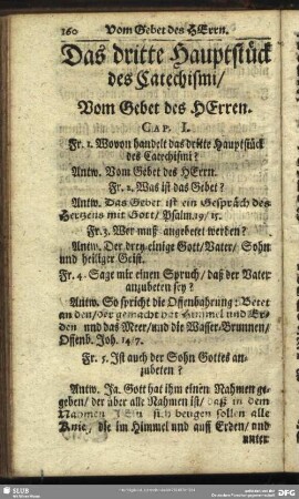 Das dritte Hauptstück des Catechismi, Vom Gebet des HErren