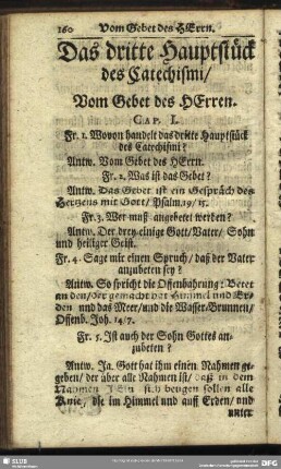 Das dritte Hauptstück des Catechismi, Vom Gebet des HErren