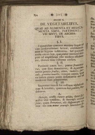 Sectio II. De Vegetabilibus, Quae Ad Alimenta Et Medicamenta Simul Pertinent, Ubi Simul De Aromatibus