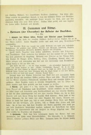 III. Germanen und Römer