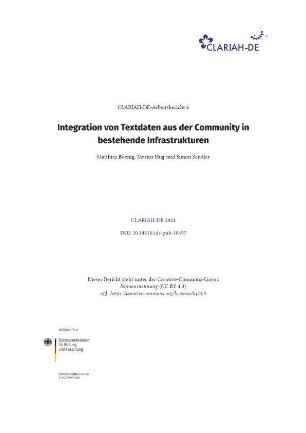 Integration von Textdaten aus der Community in bestehende Infrastrukturen