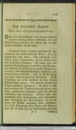 Das dreyzehnte Kapitel. Von den Entzündungsfiebern