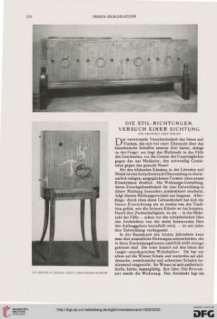 40: Die Stil-Richtungen : Versuch einer Sichtung