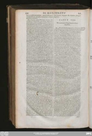 Caput VIII. De contrariis Magistratui adversantibus.
