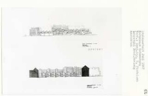 Kuranlage Rotenburg (Diplomarbeit bei Peter Poelzig): Ansichten vom Pferdemarkt und der Mühlenstraße 1:200