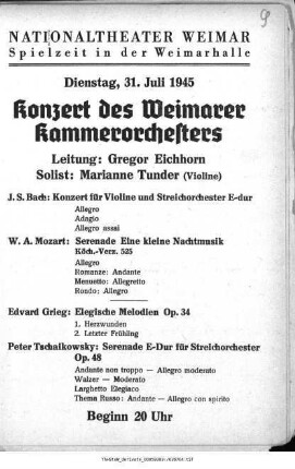 Konzert des Weimarer Kammerorchesters