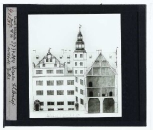 Dessau, Residenzschloss : Aufriss und Schnitt, Zeichnung