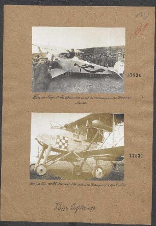 Französischer "Nieuport"-Kampfeinsitzer, durch Notlandung von den Deutschen erbeutet