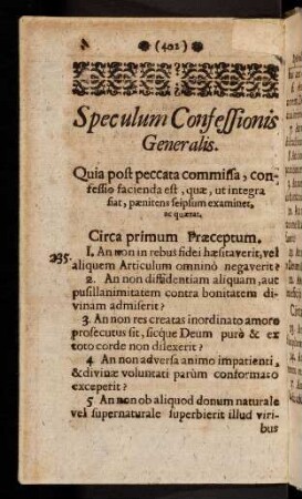 402-407, Speculum Confessionis Generalis.