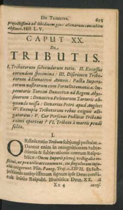 Caput XX. De Tributis.