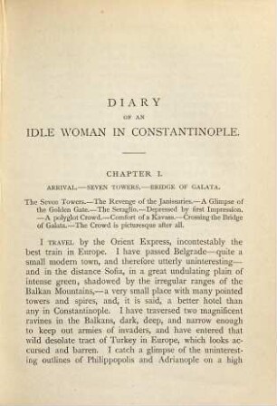 Diary of an idle woman in Constantinople