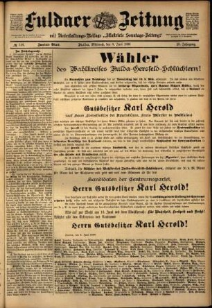 Zweite Ausgabe vom Mittwoch, den 08. Juni 1898.
