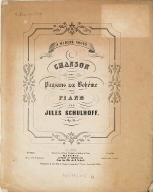 Chanson des paysans de Bohème : pour piano ; op. 25