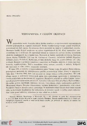 10: Wspomnienia z czasów okupacji