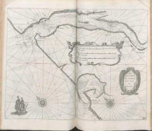 Caarte van de Rivier van Bourdeaux en de haven van Arcachon.