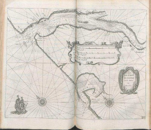 Caarte van de Rivier van Bourdeaux en de haven van Arcachon.