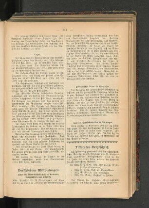 Verschiedene Mittheilungen.