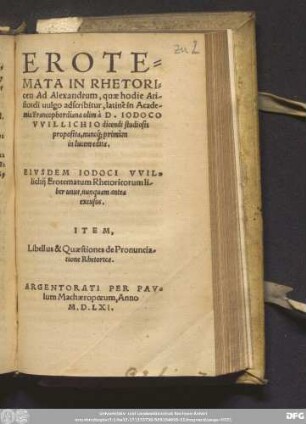 [Erotematum In Rhetoricam ad Alexandrum]