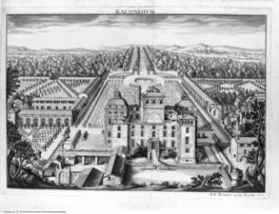 Regiae villae poetice descriptae; et regiae celsitudini Victoris Amedei II. ..., Falttafel vor Seite 57: Castello Reale