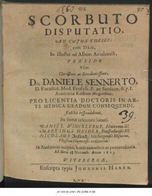 De Scorbuto Disputatio