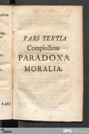 Pars Tertia