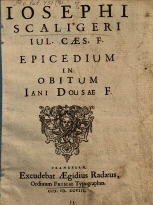 Epicedium in obitum Iani Dousae