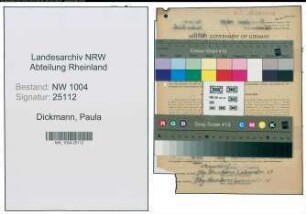 Entnazifizierung Paula Dickmann , geb. 13.10.1900 (Kauffrau)