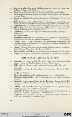 Bronzen, Uhren, Zinn (569-600)