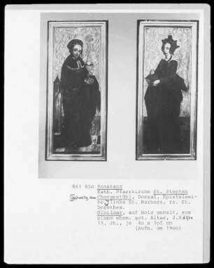 Sankt Barbara (links) und Sankt Dorothea (rechts)