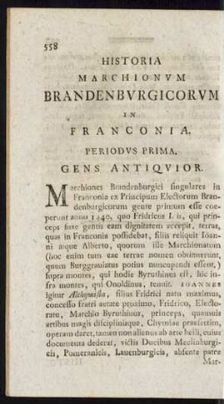 Historia Marchionum Brandenburgicorum In Franconia