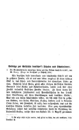 Beiträge zur Geschichte deutscher Schulen und deutscher Schulmänner