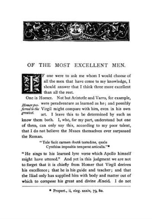 Of The Most Excellent Men
