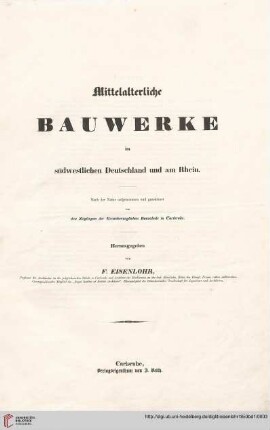 Band 1: Mittelalterliche Bauwerke im südwestlichen Deutschland und am Rhein: Zisterzienser-Kloster Maulbronn