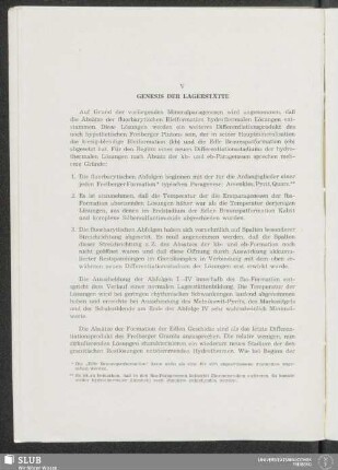 V Genesis Der Lagerstätte