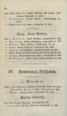 IV. Kommunal-Behörden