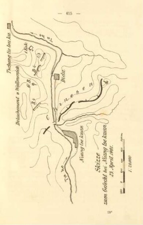 Skizze zum Gefecht bei Niang tse kuan 23. April 1901