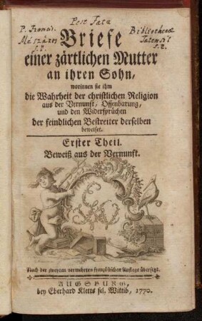 Theil 1: Lettres d'une mère à son fils pour lui prouver la vérité de la religion chrétienne