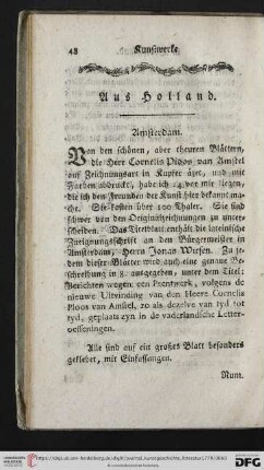Kunstnachrichten aus Holland