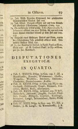 Disputationes exegeticae.