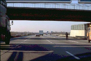 Hauptfahrbahn Nord der A6 (Heilbronn Richtung Mannheim): Einfahrt in Nebenfahrbahn Nord der A6 (Heilbronn Richtung Mannheim)