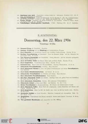 II. Auktionstag: Donnerstag, den 22. März 1906. Vormittags 10 Uhr (Nr. 339-540)