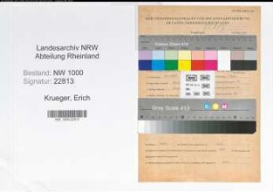 Entnazifizierung Erich Krueger, geb. 31.07.1907 (Feuerwehrmann)