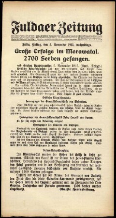 Ausgabe vom Freitag, den 05. November 1915.