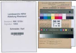 Entnazifizierung Karl Schneider , geb. 27.02.1900 (Kaufmann)