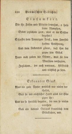 Einsamkeit.
