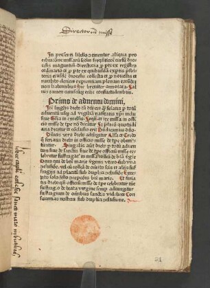 Libellus de celebratione missarum secundum frequentiorem cursum dioecesis maguntinensis [Ordinarius missae Moguntinus (Mainz)]