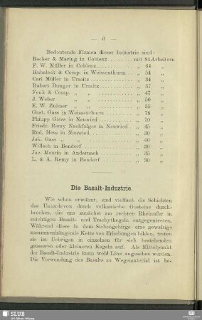 Die Basalt-Industrie