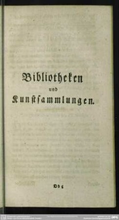 Bibliotheken und Kunstsammlungen